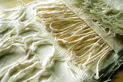 machine embroidered fringing